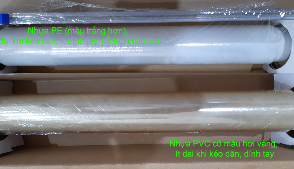 Phân biệt giữa màng bọc thực phẩm có thành phần PVC với màng bọc loại khác